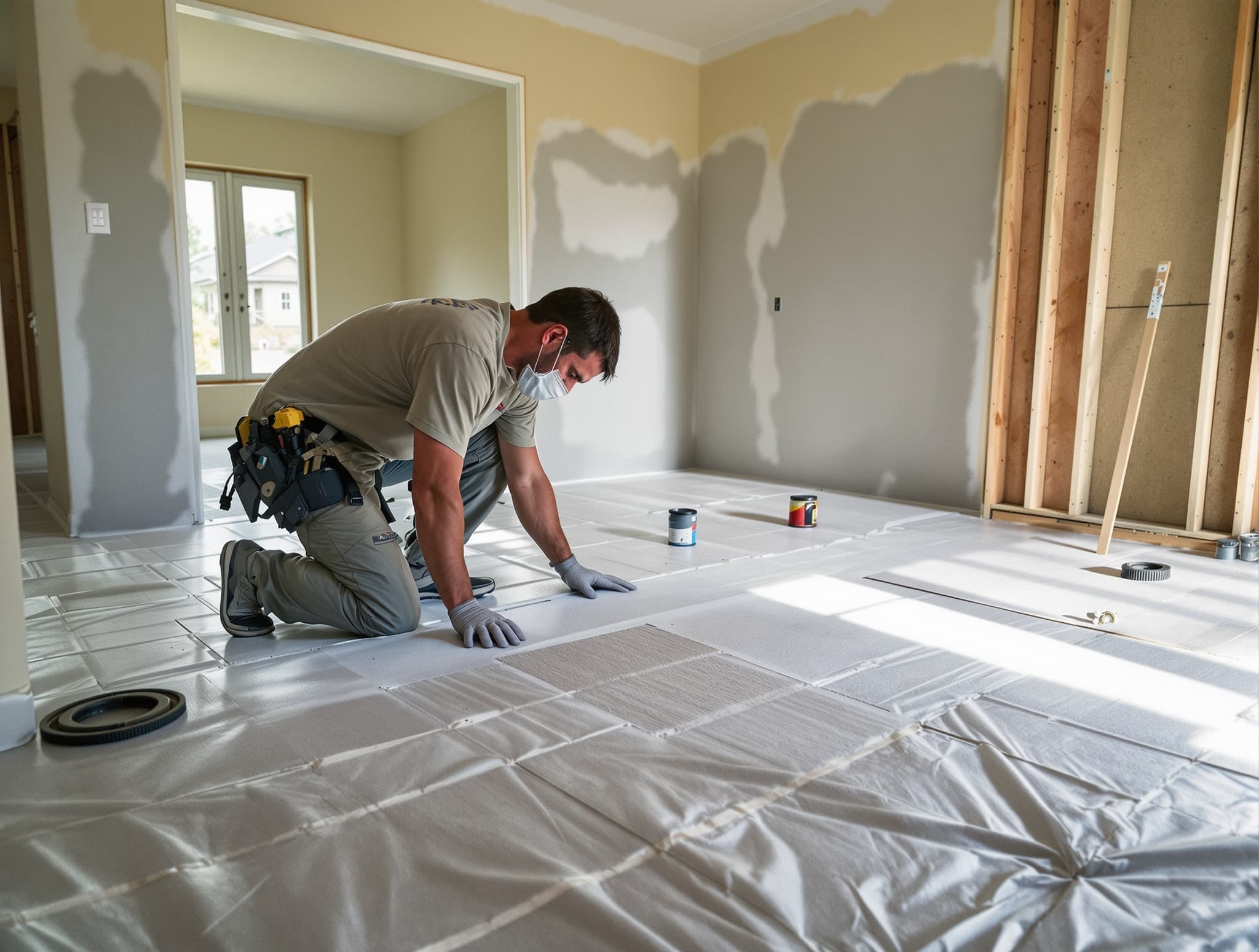 Measuring a home before insulation install