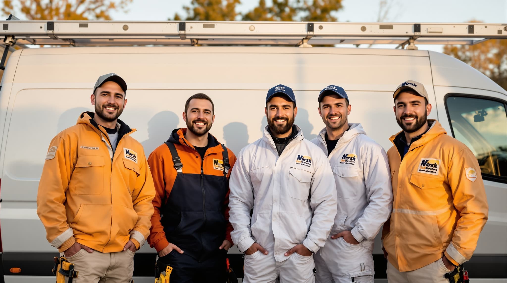 Long Island Insulation Co. crew working on a home exterior